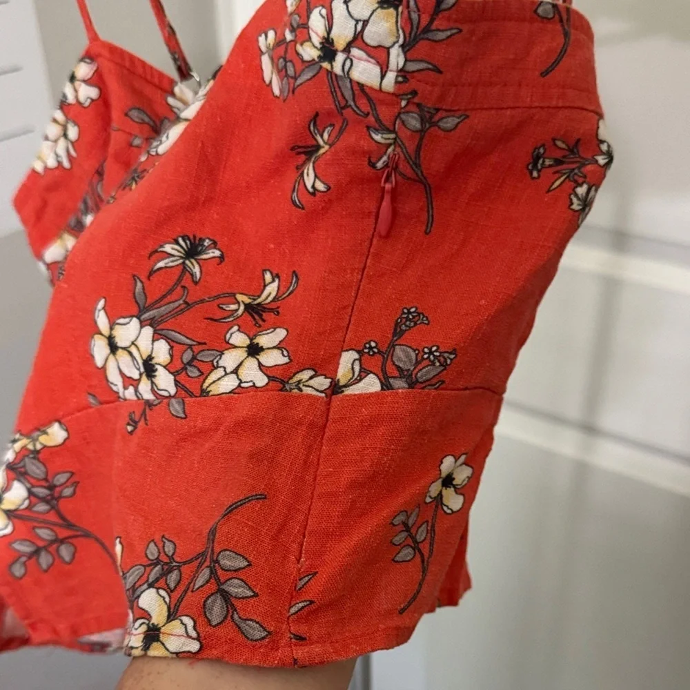 Miss Me Orange Red Floral Camisole Top - Picture 4 of 10